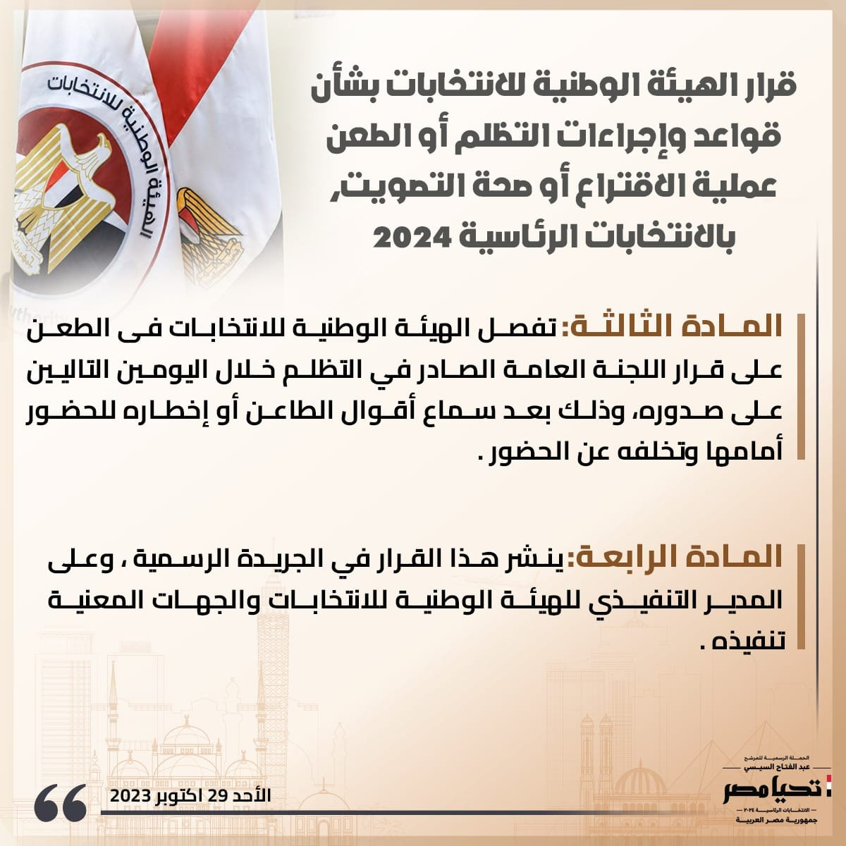 قواعد وإجراءات التظلم بالانتخابات