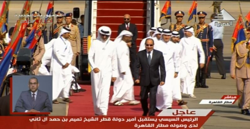 الرئيس السيسي والشيخ تميم بن حمد آل ثاني