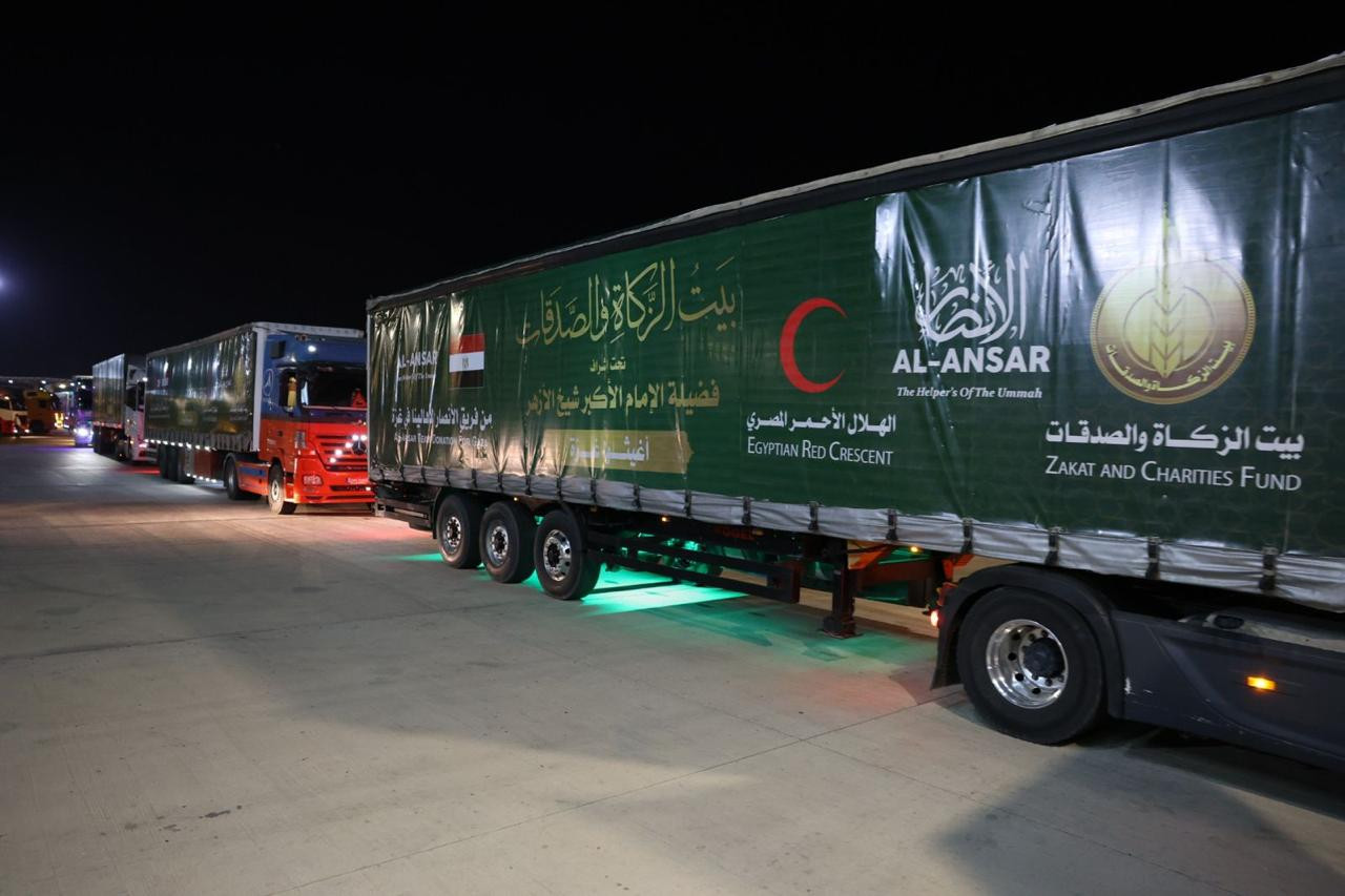 قافلة بيت الزكاة المساعدات لغزة