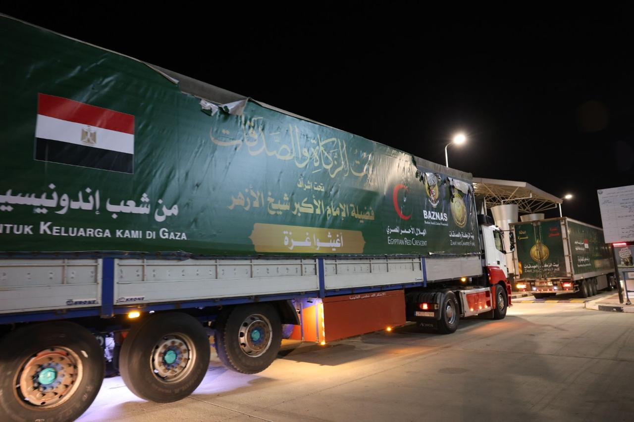 قافلة بيت الزكاة المساعدات لغزة