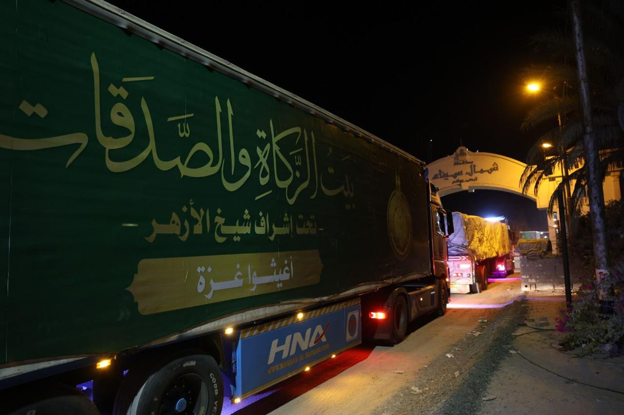 قافلة بيت الزكاة المساعدات لغزة