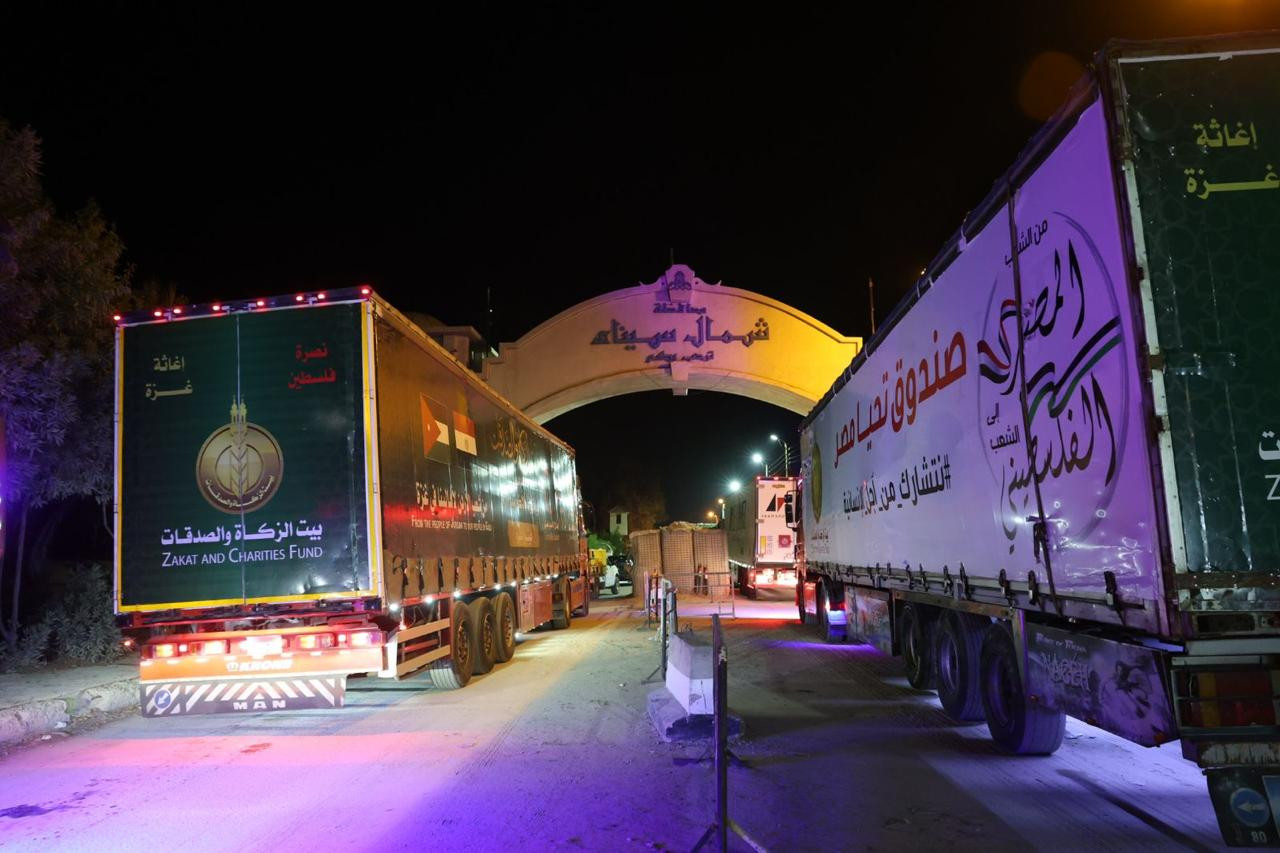 قافلة بيت الزكاة المساعدات لغزة