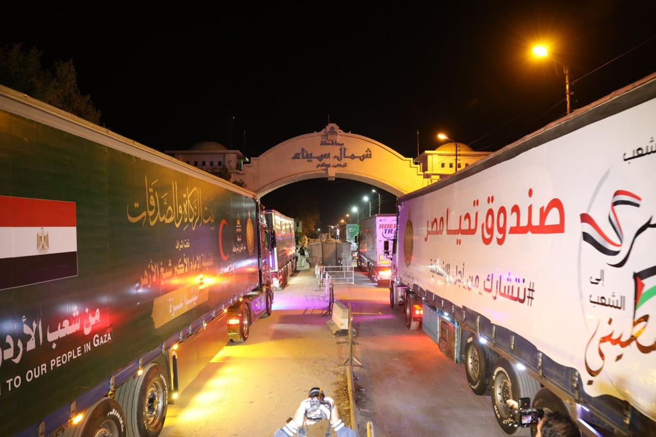 قافلة بيت الزكاة المساعدات لغزة