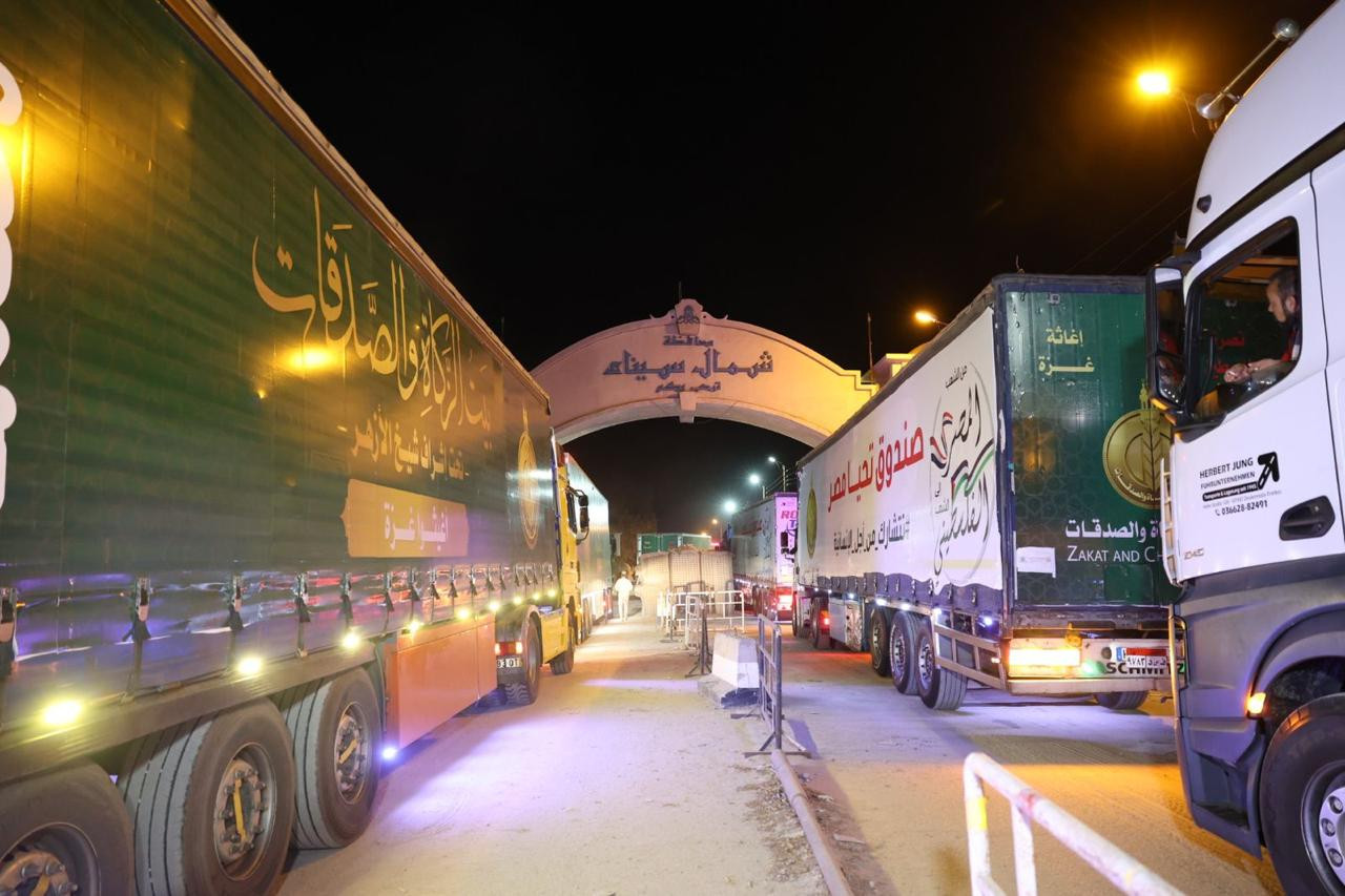 قافلة بيت الزكاة المساعدات لغزة