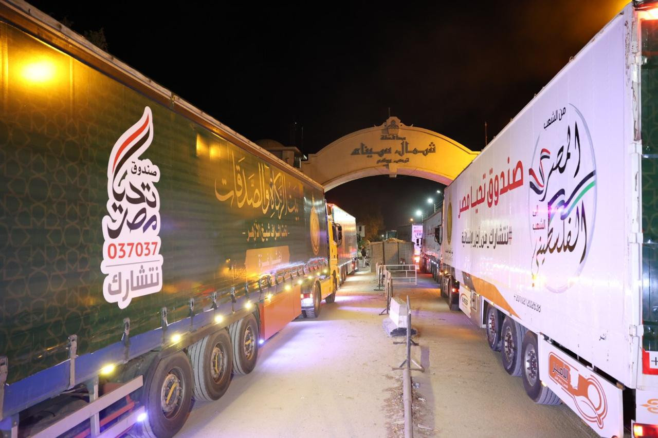 قافلة بيت الزكاة المساعدات لغزة