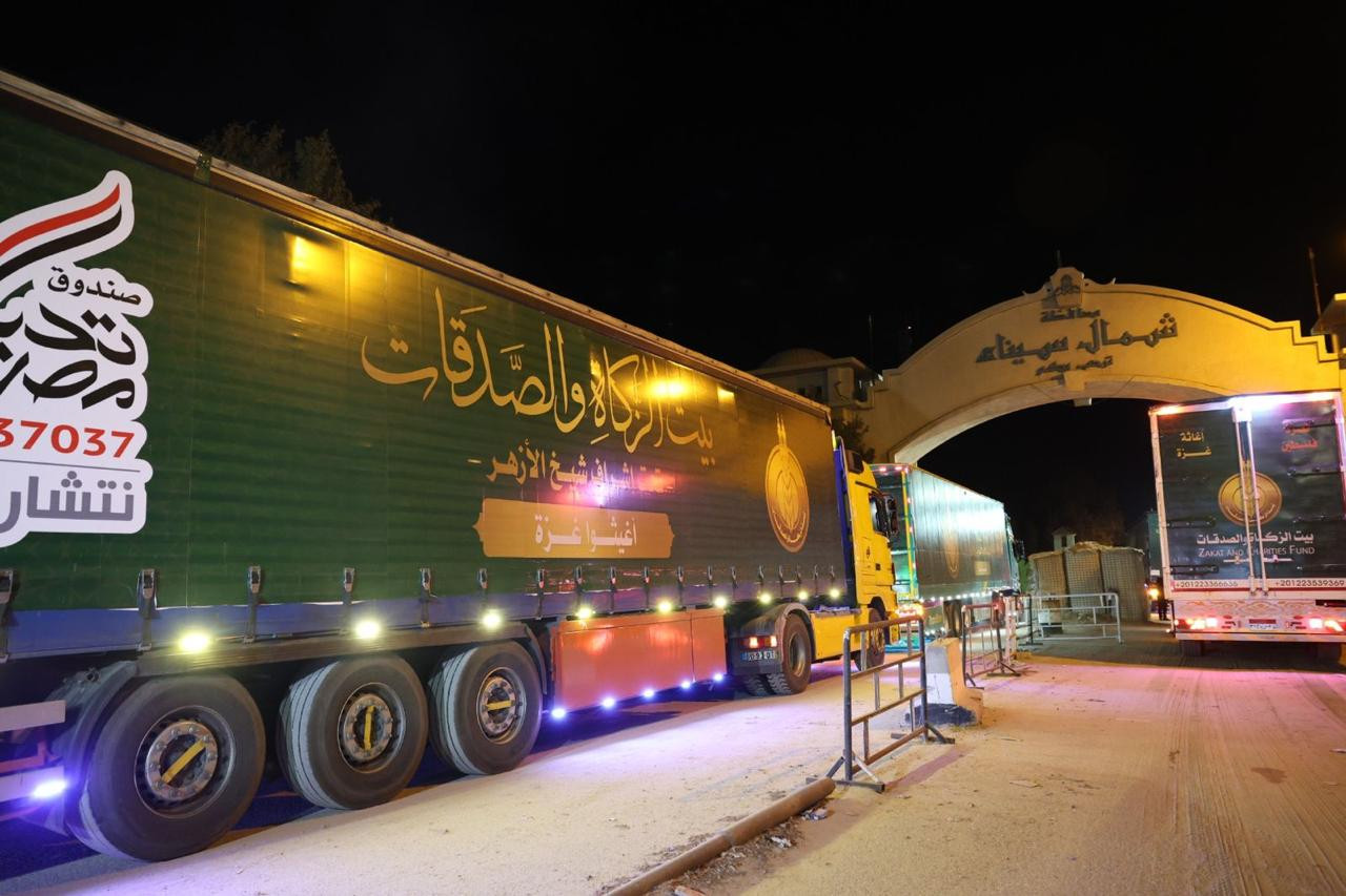 قافلة بيت الزكاة المساعدات لغزة