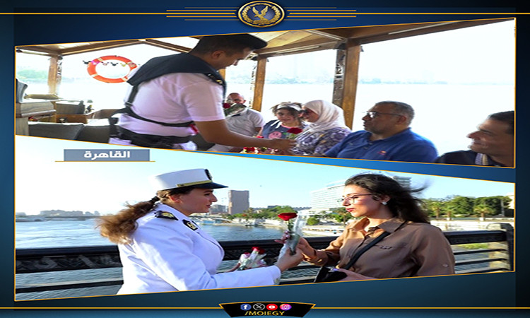 احتفالات رجال الشرطة مع المواطنين بالعيد