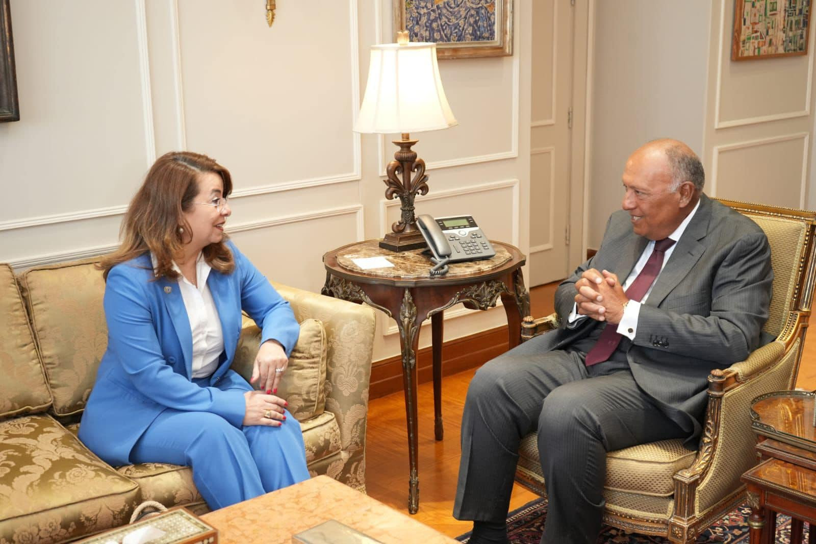 سامح شكري وغادة والي