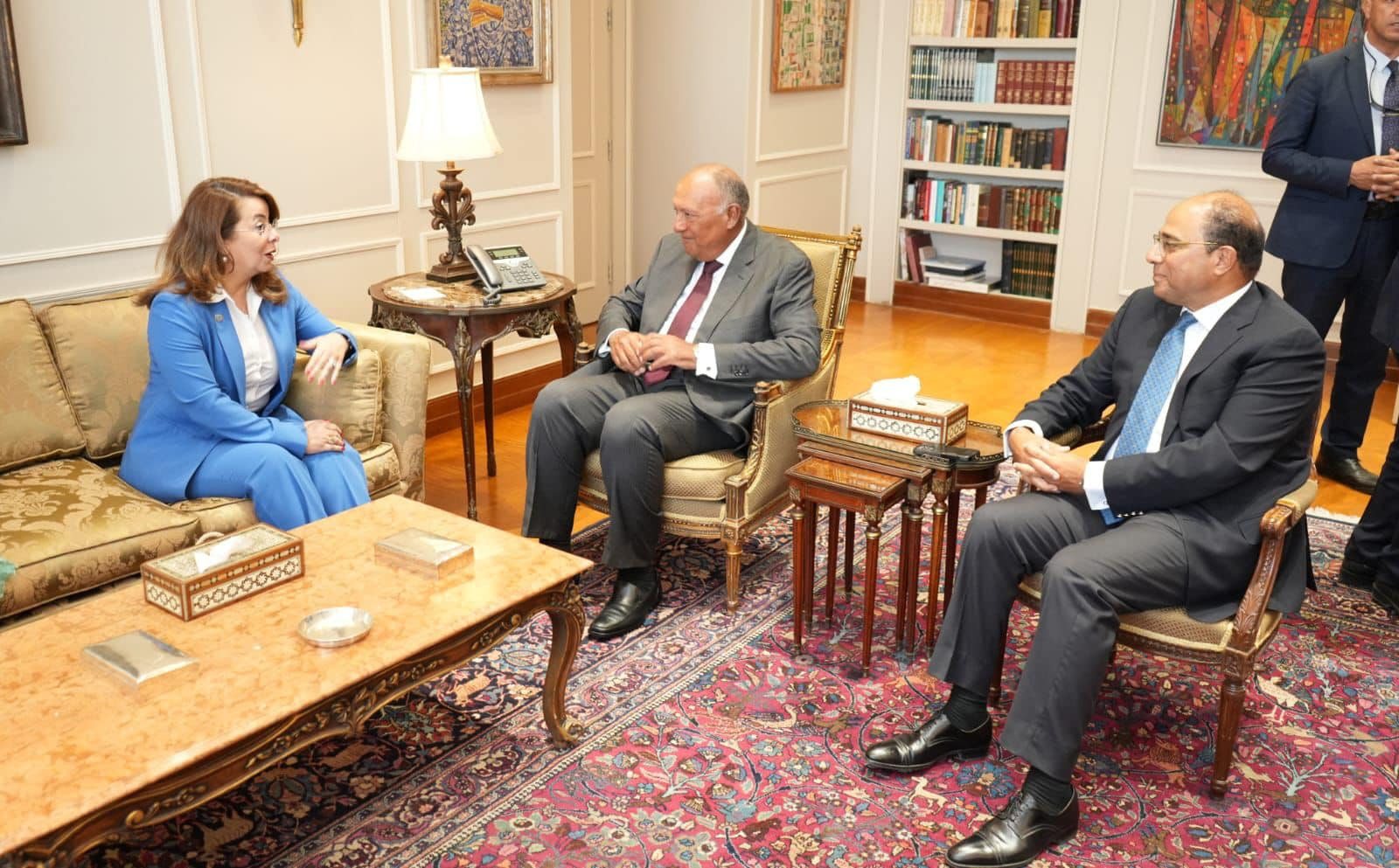 سامح شكري وغادة والي