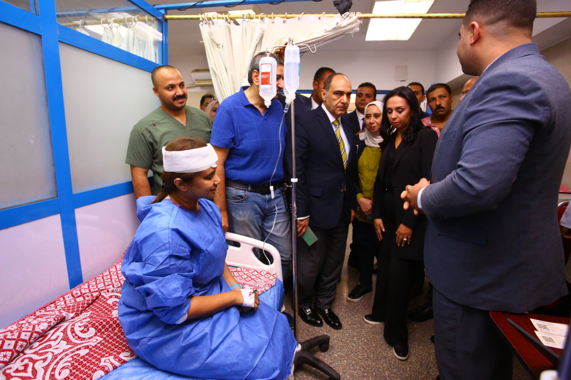 وزيرة التضامن تزور مصابي حادث القطار