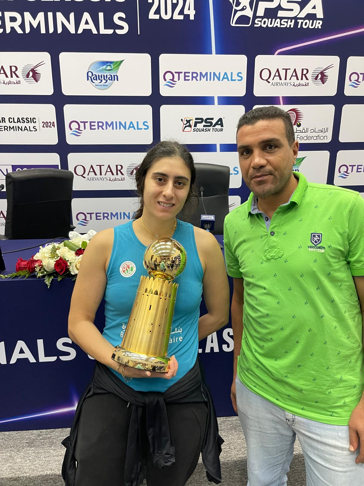 نور الشربيني بطولة قطر للاسكواش