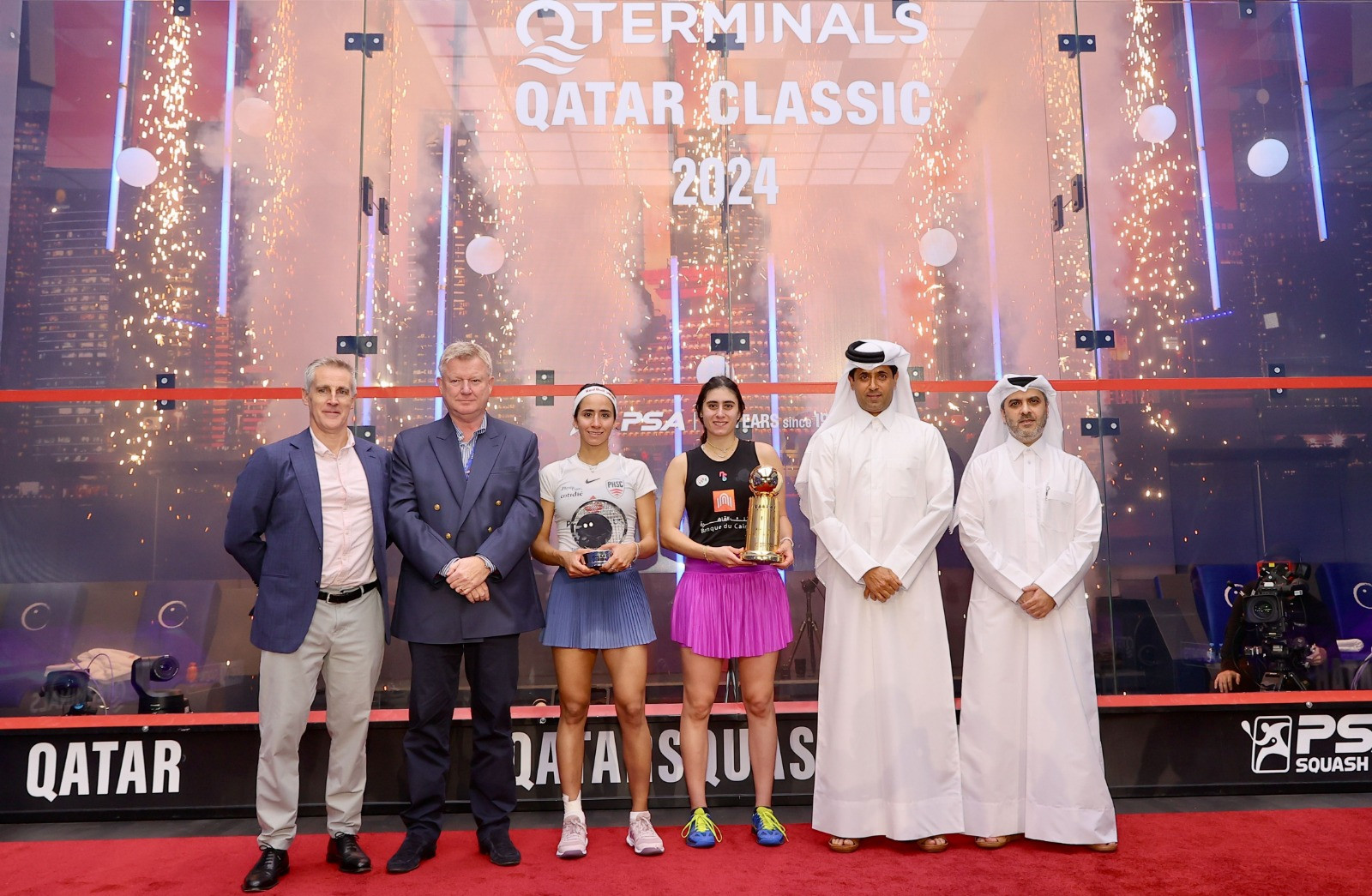 نور الشربيني بطولة قطر للاسكواش