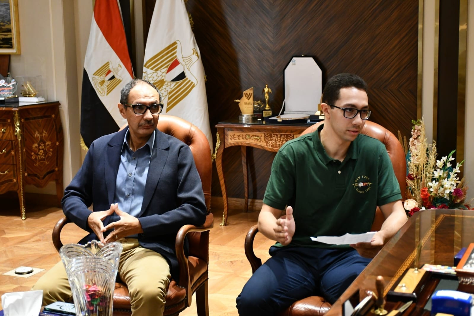 صبحي يستقبل لاعب منتخب مصر للسلاح