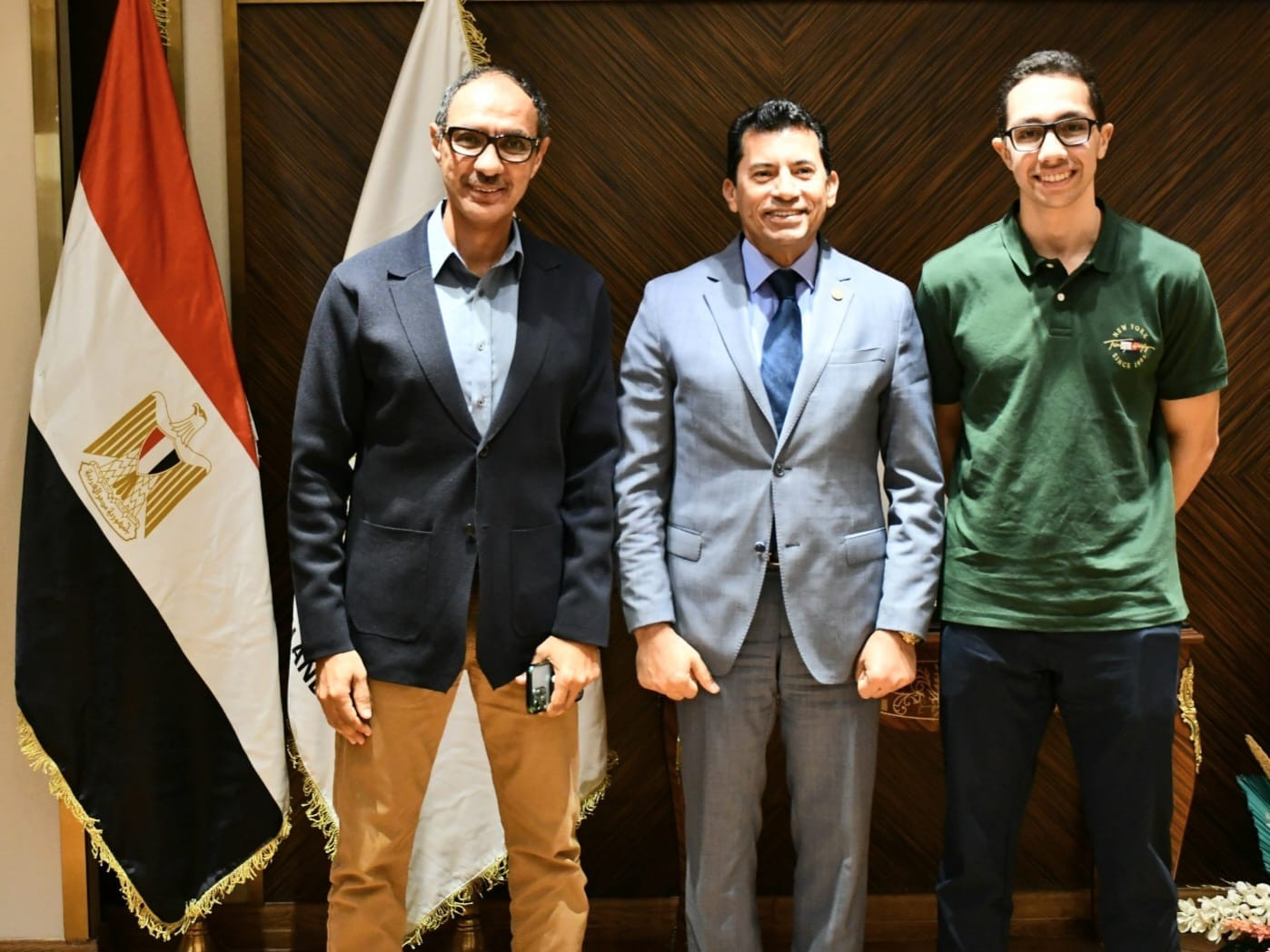 صبحي يستقبل لاعب منتخب مصر للسلاح