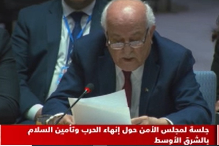 مندوب فلسطين بجلسة مجلس الأمن