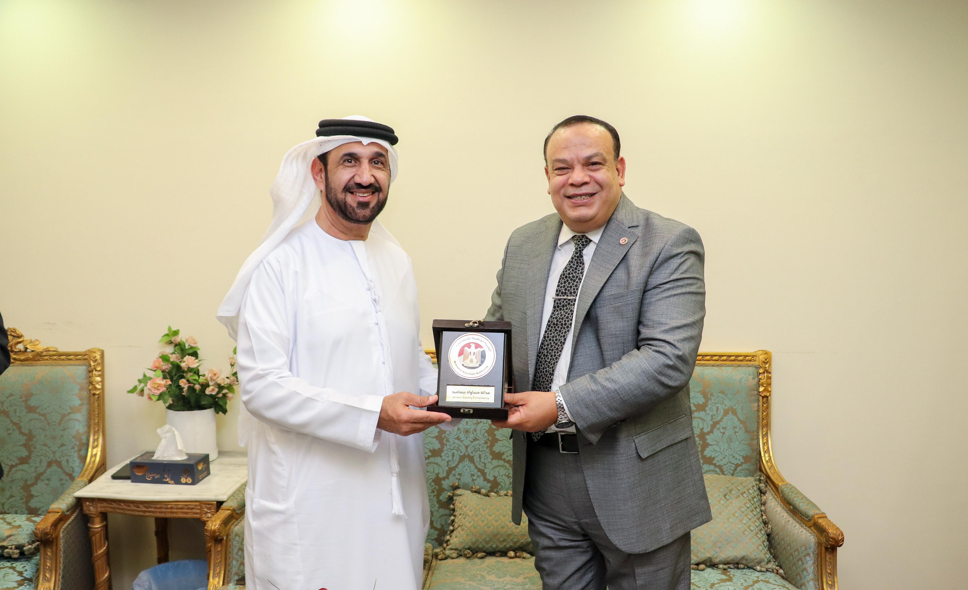 رئيس البرلمان العربي مع رئيس الوطنية للانتخابات