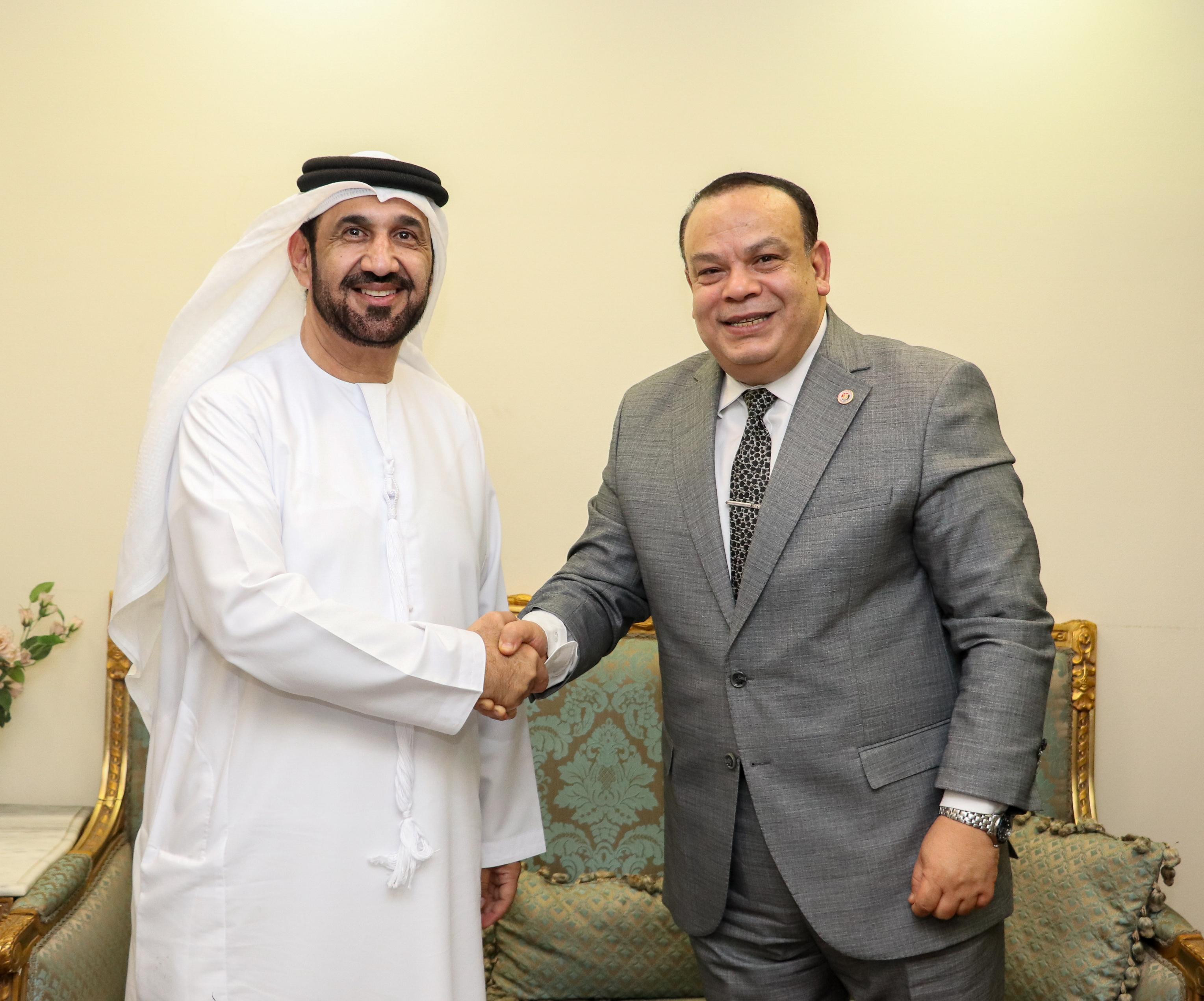 رئيس البرلمان العربي مع رئيس الوطنية للانتخابات