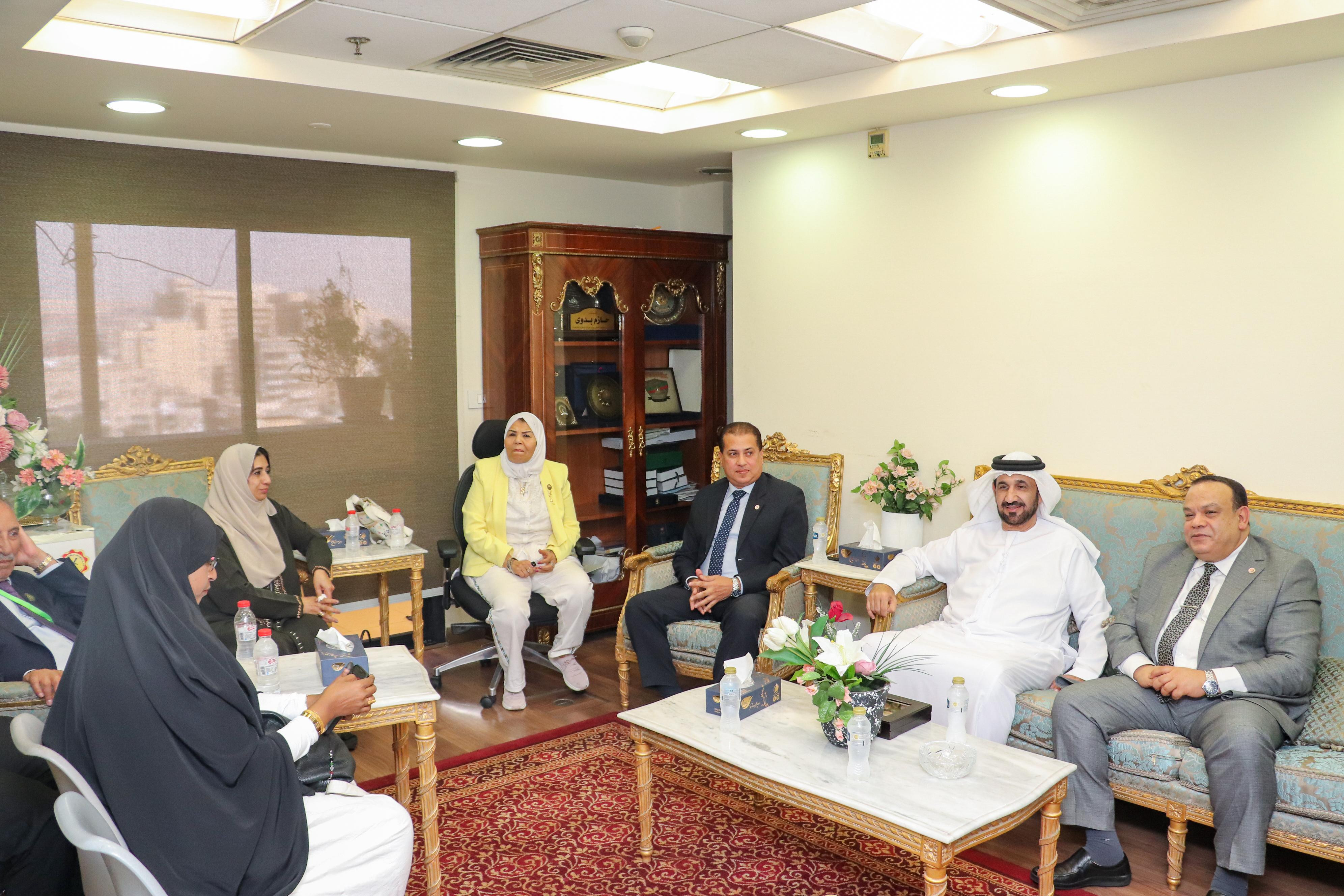 رئيس البرلمان العربي مع رئيس الوطنية للانتخابات