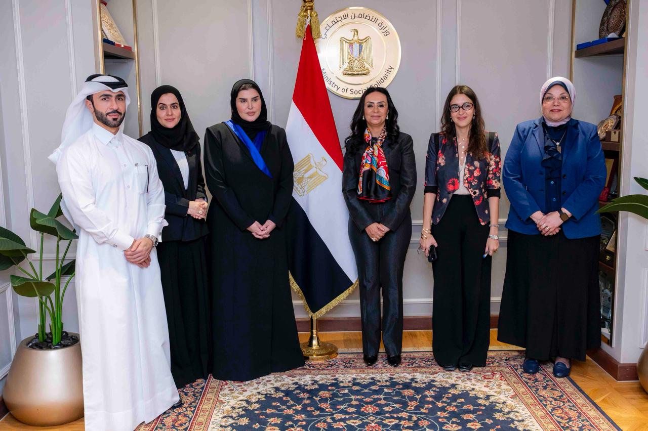 وزيرة التضامن  مع وزيرة التعاون القطرية