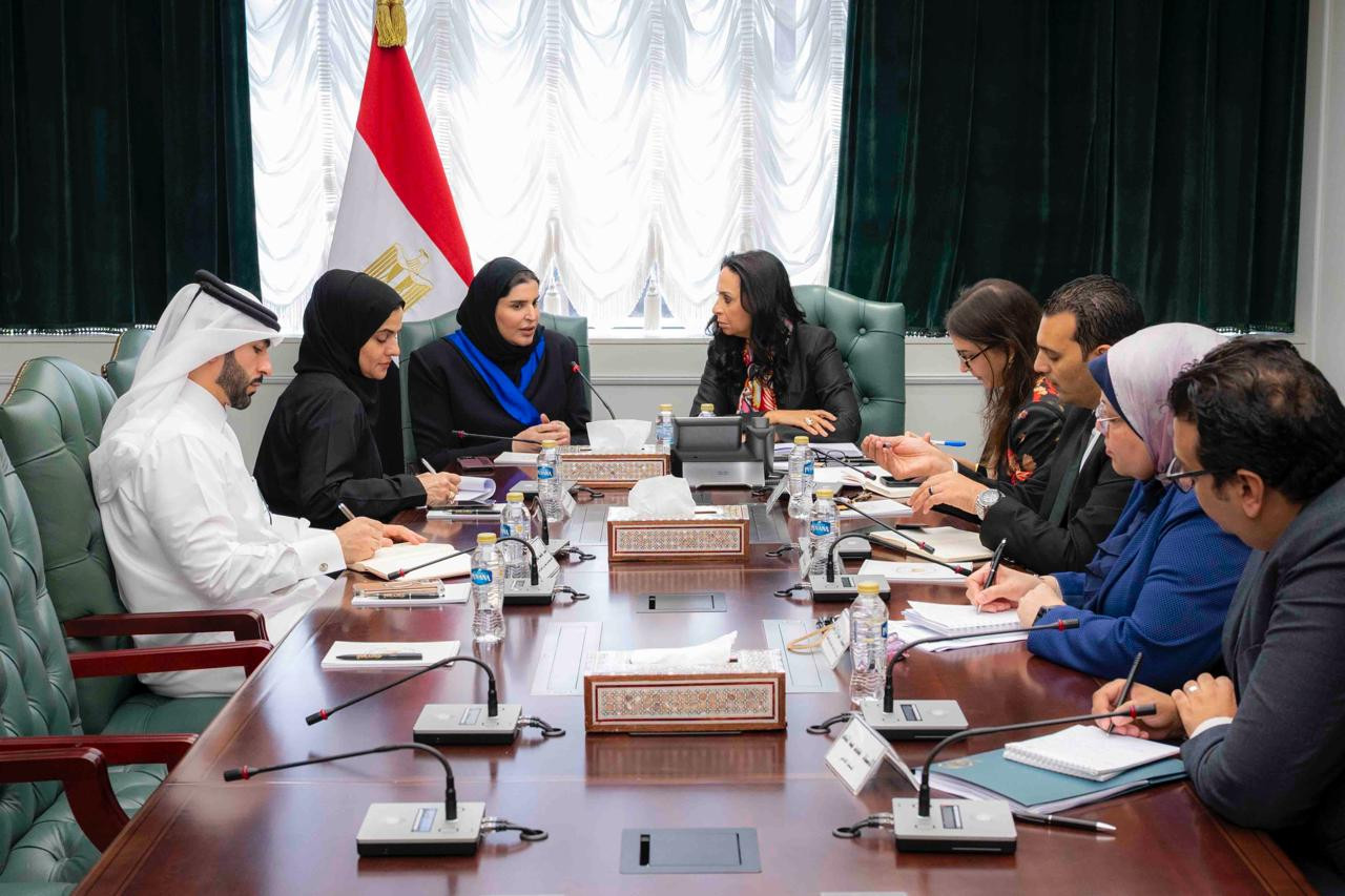وزيرة التضامن  مع وزيرة التعاون القطرية