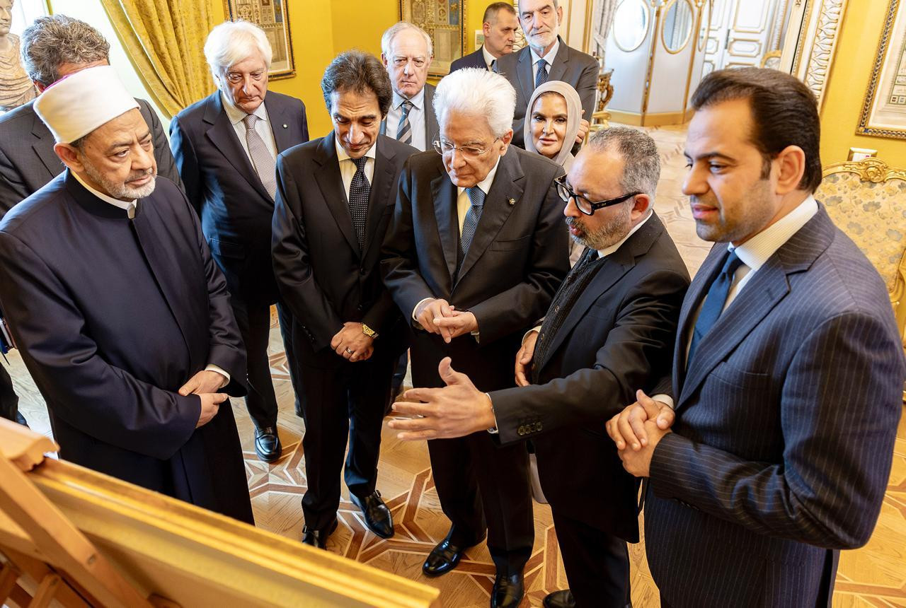 شيخ الأزهر ورئيس إيطاليا