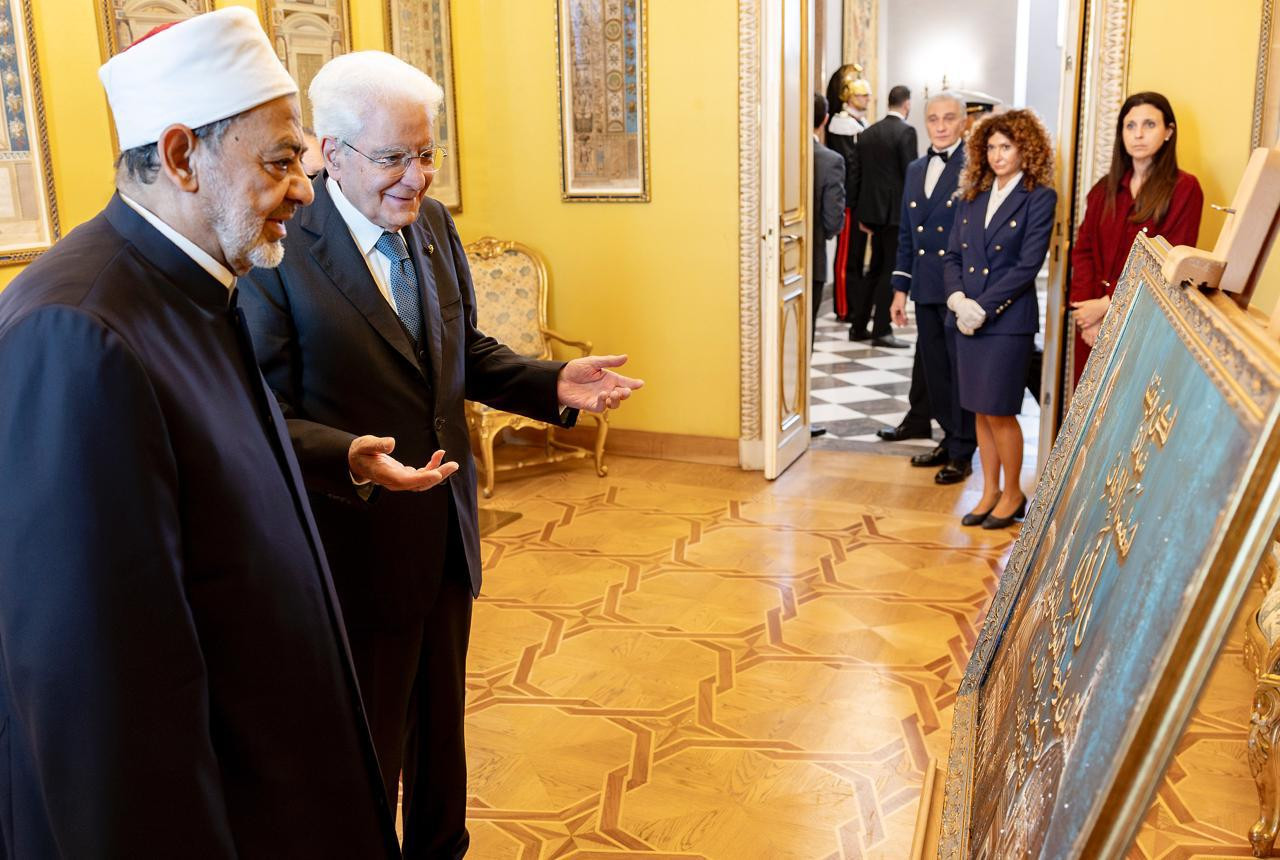 شيخ الأزهر ورئيس إيطاليا