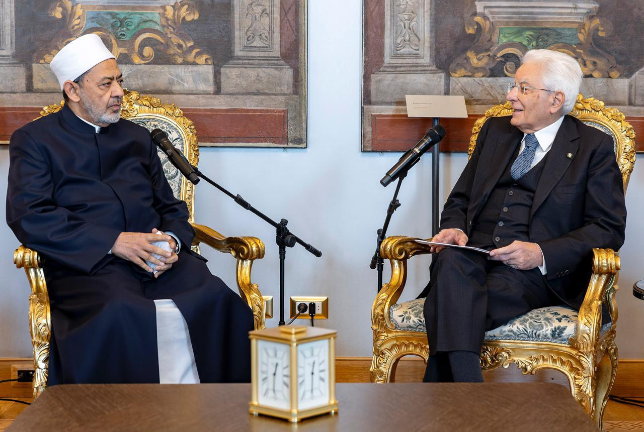 شيخ الأزهر ورئيس إيطاليا