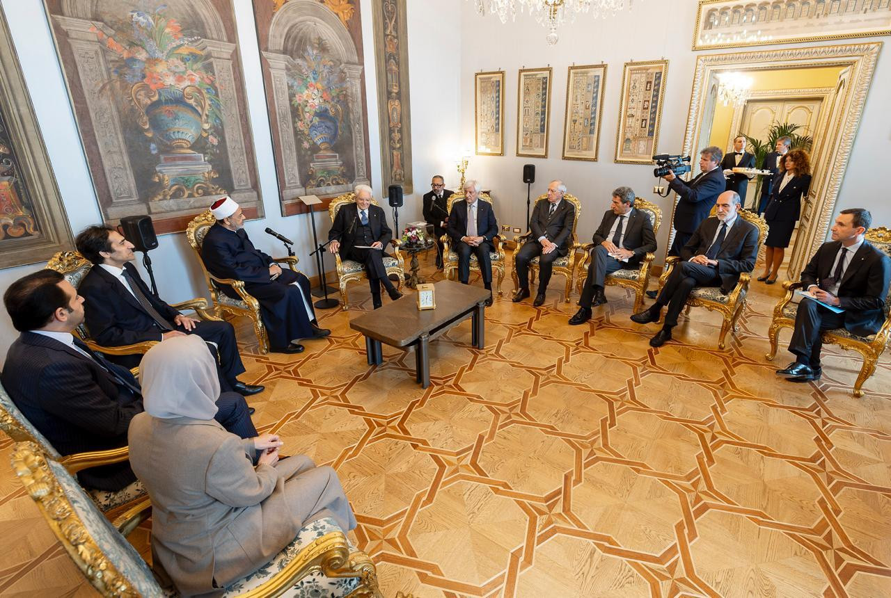 شيخ الأزهر ورئيس إيطاليا