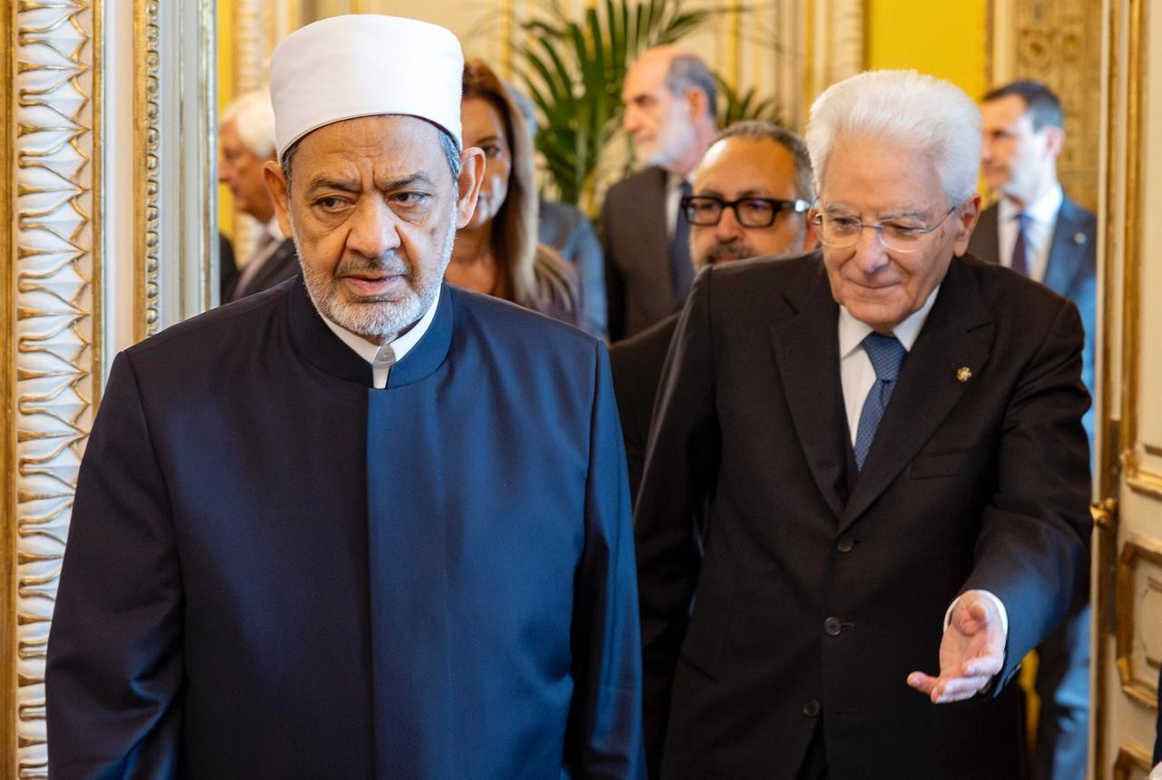 شيخ الأزهر ورئيس إيطاليا