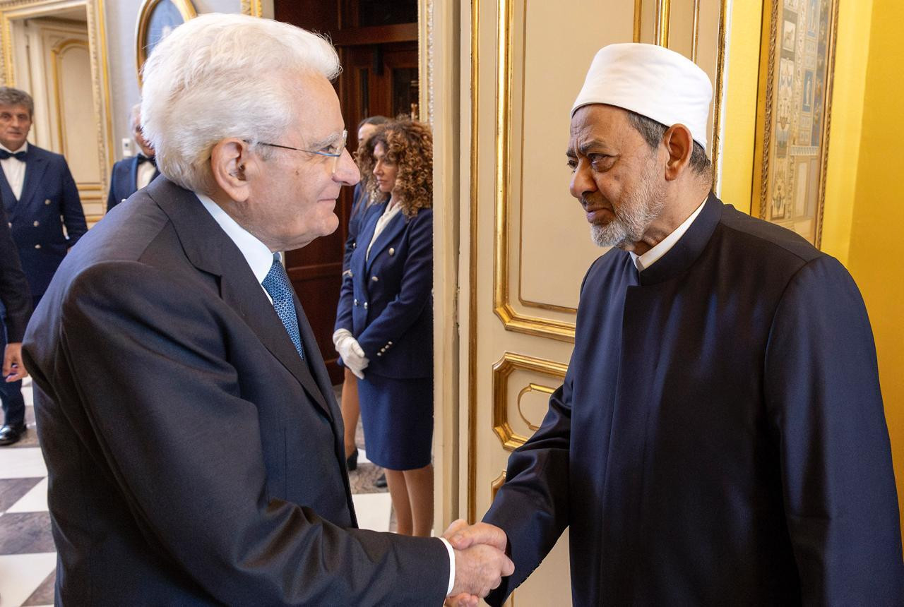 شيخ الأزهر ورئيس إيطاليا