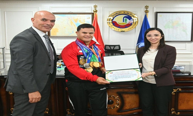 محافظ البحيرة تكرم الفائزين ببطولة العالم لألعاب القوى لذوي الهمم