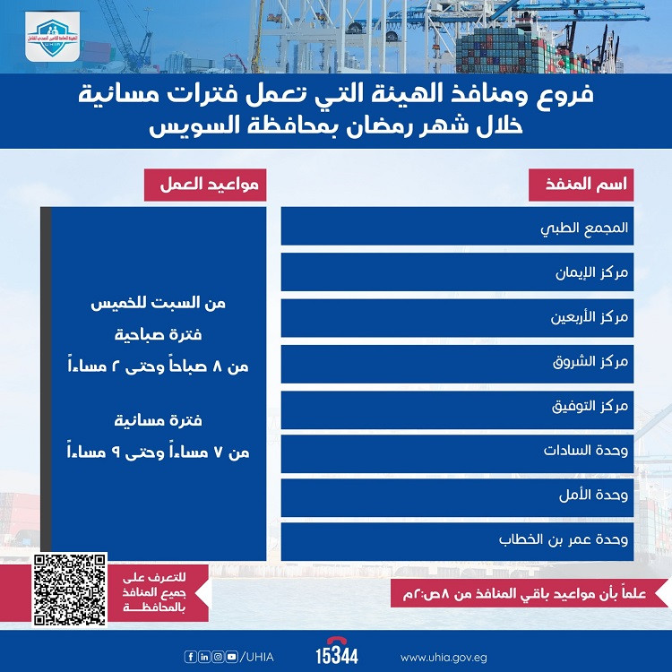 مواعيد عمل الهيئة العامة للتأمين الصحي