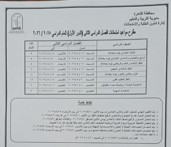 امتحانات القاهرة