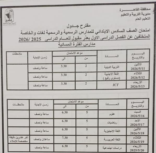 امتحانات القاهرة