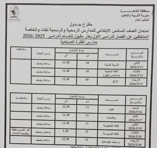 امتحانات القاهرة