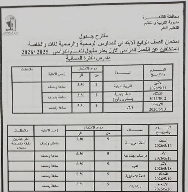 امتحانات القاهرة