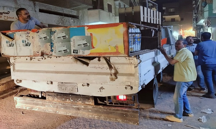 ضبط ورفع ١٦٤ حالة إشغال ثابت ومتحرك بمنوف والباجور وشبين