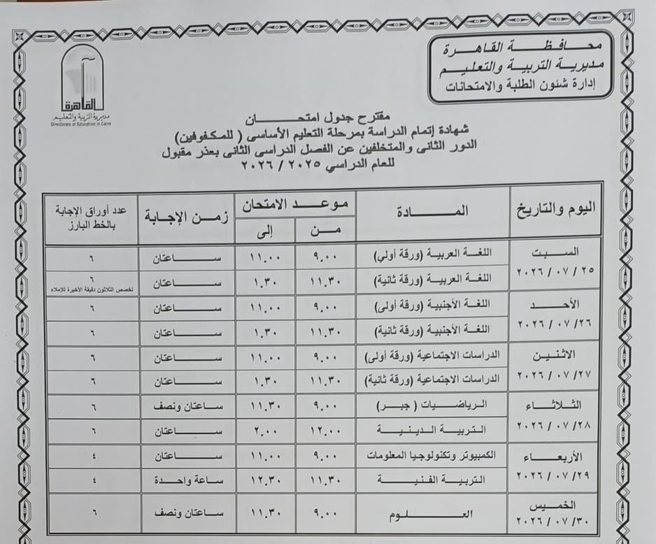 امتحانات الدور التاني