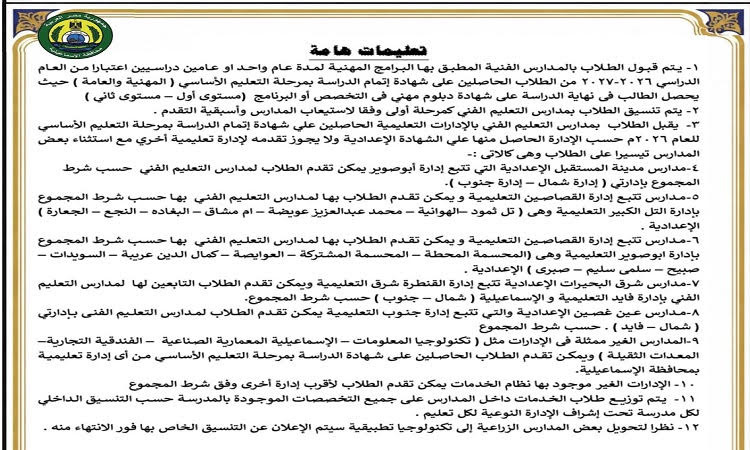 محافظ الإسماعيلية يعتمد درجات تنسيق القبول بالمدارس الثانوية