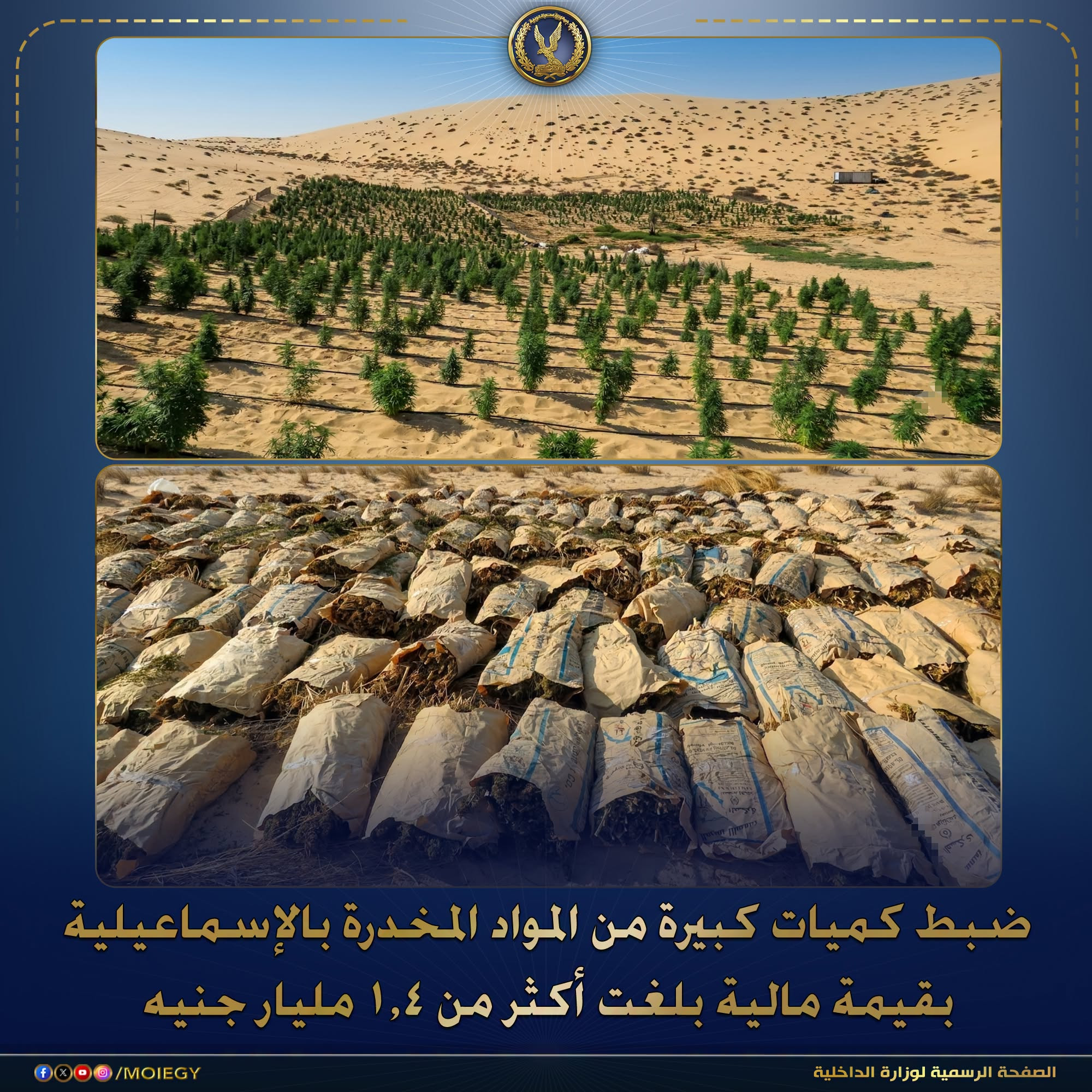 ضبط كميات كبيرة من المواد المخدرة بالإسماعيلية