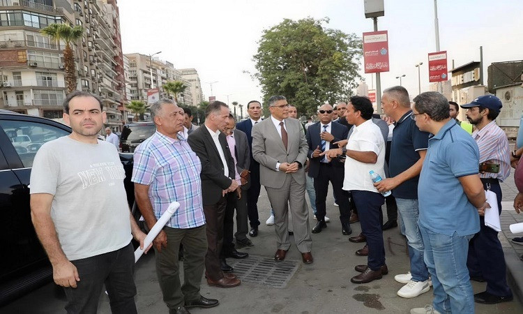 محافظ الجيزة يتفقد موقع أعمال مشروع دعم محطة مياه جزيرة الدهب